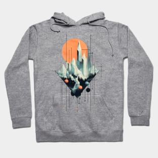 Geometric crystal city - Surreal artwork Hoodie